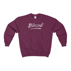 Blessed, Front Print Heavy Blend Crewneck Sweatshirt - 12 Colors