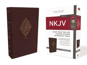 NKJV, Deluxe Reference Bible, Giant 13.5-Point Print, Leathersoft, Burgundy