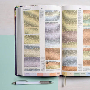 CSB, Rainbow Study Bible, 10-Point Print, LeatherTouch, Purple