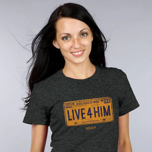 Live 4 Him License Plate (Romans 14:8), Adult T-Shirt