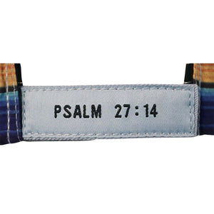 Stick With Jesus Cactus, Psalms 27:14 Women's Cap, Light Blue/Multi-Stripe