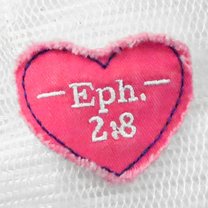 God Blessed (Ephesians 2:8), Women's Cap, Pink/White