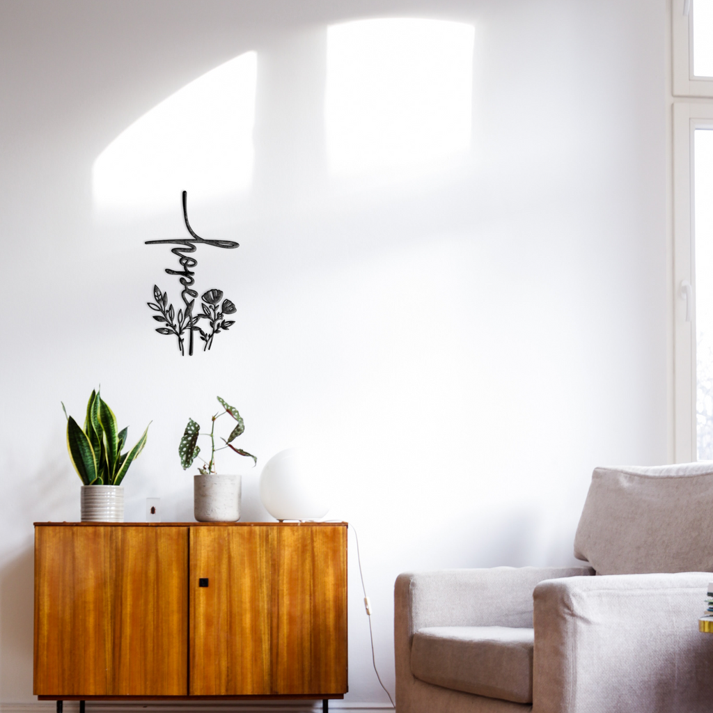 Hope Flower Cross, Metal Wall Art