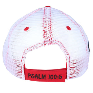 God is Good Y'all (Psalm 100:5), Bandana Women's Cap, Red/White/Black