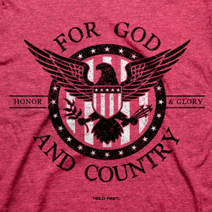 For God and Country, Men's T-Shirt, Red Heather