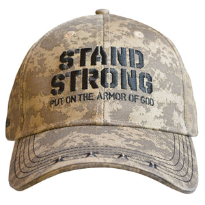 Stand Strong Armor of God (Ephesians 6:13), Men's Cap, Desert Camo