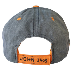 Loyal to One, John 14:6, Men's Cap, Black/Orange