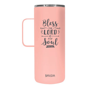 Bless The Lord, 22 oz Stainless Steel Tumbler, Peach