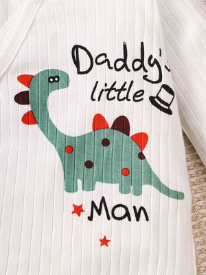 DADDY'S LITTLE MAN Dinosaur Graphic Jumpsuit