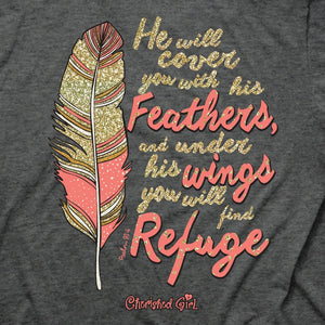 Cherished Girl Feathers, Front/Back Print, Women's T-Shirt