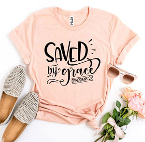 Saved By Grace (Ephesians 2:8), Adult T-Shirt, 9 Colors