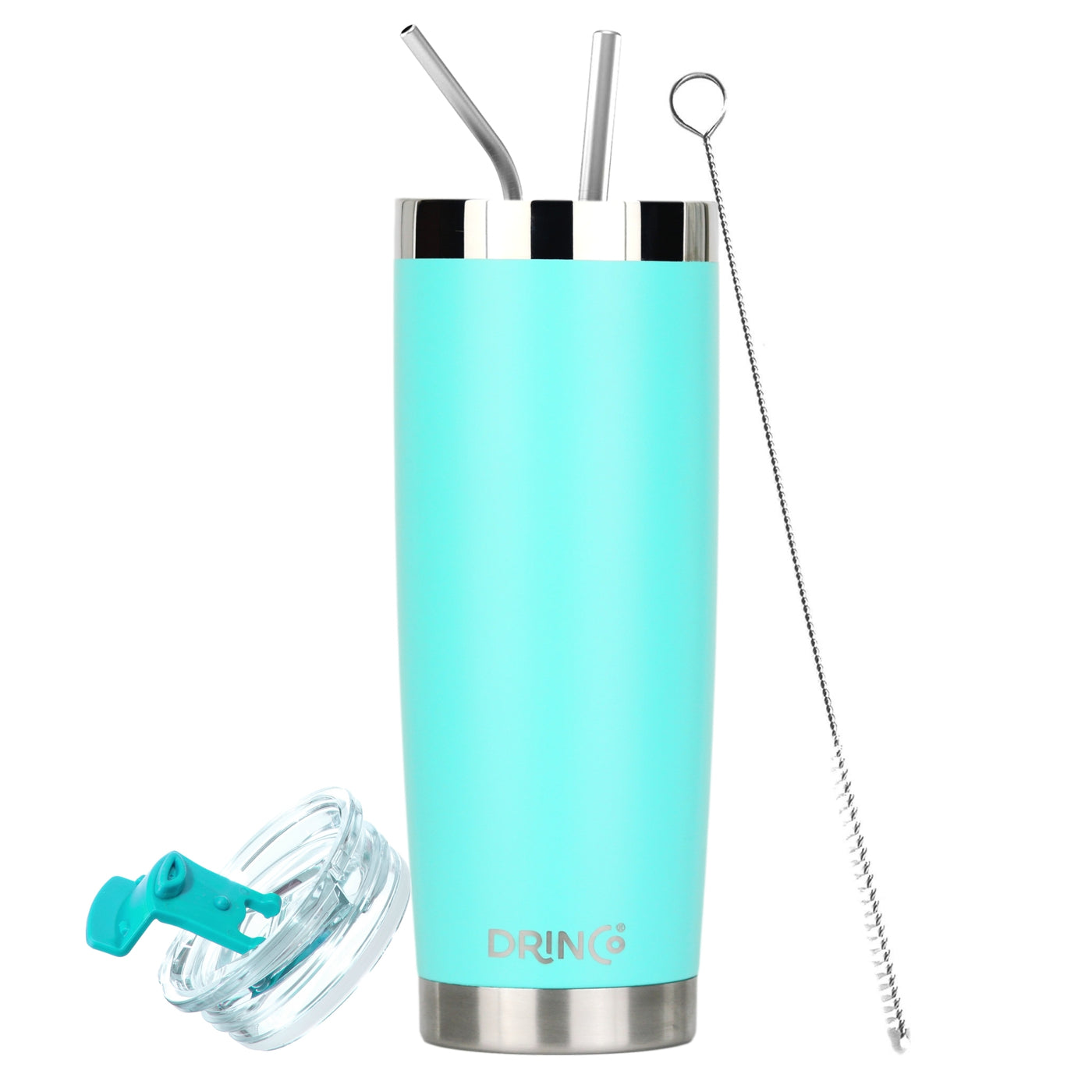 DRINCO® 20oz Insulated Tumbler w/Spill Proof Lid, 2 Straws(Teal) – Treasure  City