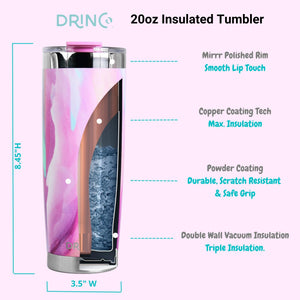 DRINCO®  20oz Insulated Tumbler w/Spill Proof Lid, 2 Straws, Galaxy