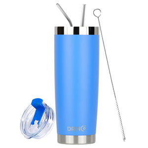 DRINCO®  20oz Insulated Tumbler w/Spill Proof Lid 2 Straws(Royal Blue)