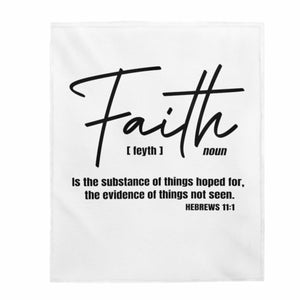 Decorative Throw Blanket, Faith is the Substance (Hebrews 11:1)