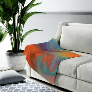 Decorative Throw Blanket, Multicolor Autumn Swirl Pattern