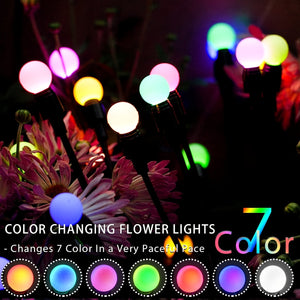 Outdoor Swaying Solar Garden Firefly Lights, Multicolor, Waterproof, 2-Pack or 4-Pack