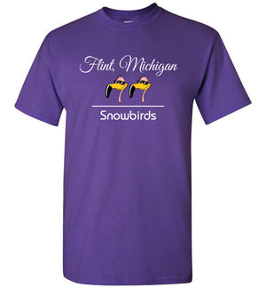 Snowbirds Style 2 (City & State on 1 Line), Front Print T-Shirt, We'll Add Your Info, 12 Colors