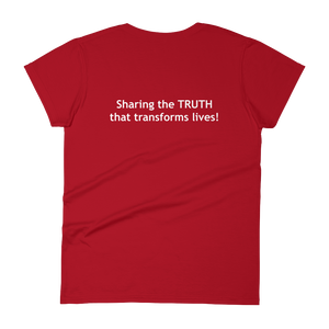 Tipton Ministry Logo, Sharing the Truth, Front/Back Print Women's Fashion Fit T-Shirt, 16 Colors