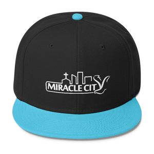 Miracle City Logo, Embroidered Wool Blend Snapback Cap - 23 Colors