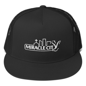 Miracle City Logo, Embroidered Trucker Snapback Cap - 3 Colors