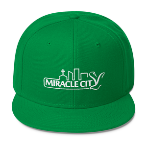 Miracle City Logo, Embroidered Wool Blend Snapback Cap - 23 Colors