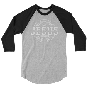 Jesus My Redeemer, 3/4 Sleeve Unisex Raglan T-Shirt, 5 Colors